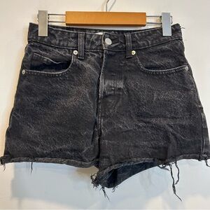 H&M High Waist Denim Jean Shorts Black